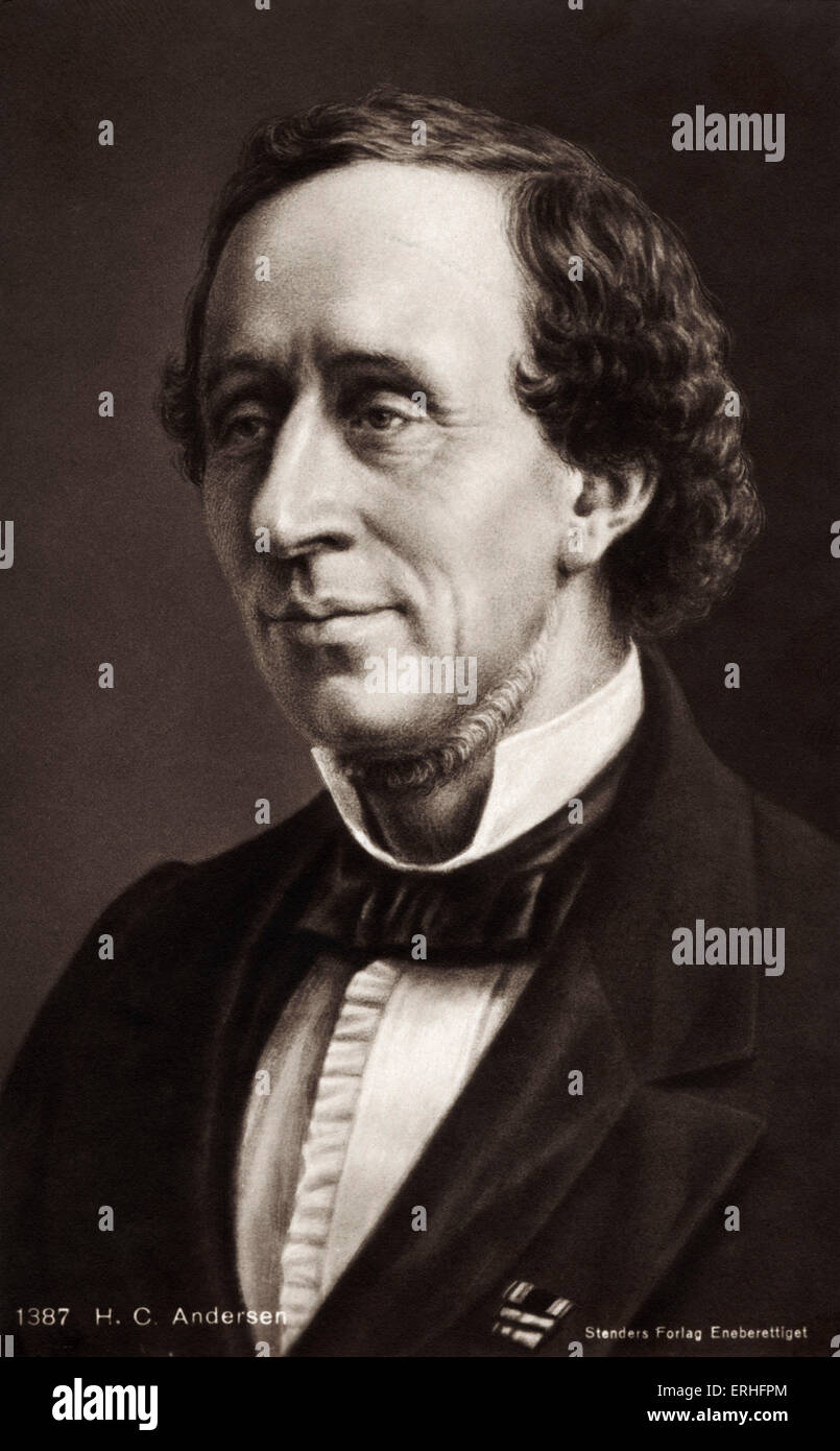 Hans Christian Andersen. Porträt des dänischen Schriftstellers der Märchen. 2. April 1805 - 4. August 1875 Stockfoto