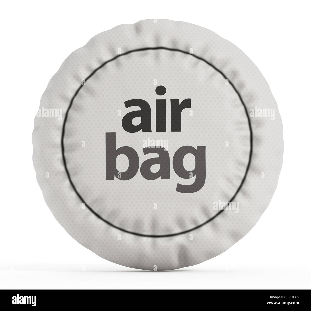 Airbag isoliert auf weißem Hintergrund. Stockfoto