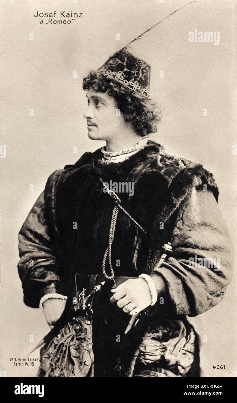 Josef Kainz - in der Rolle des Romeo in Shakespeares "Romeo und Julia".  Österreichischer Schauspieler, (1858-1910) Stockfoto