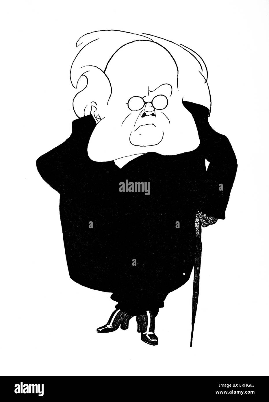 Henrik Ibsen - Karikatur des norwegischen Dramatikers aus Karikaturist Olaf Gulbransson "Beruhmte Zeitgenossen". HALLO: 20 Stockfoto