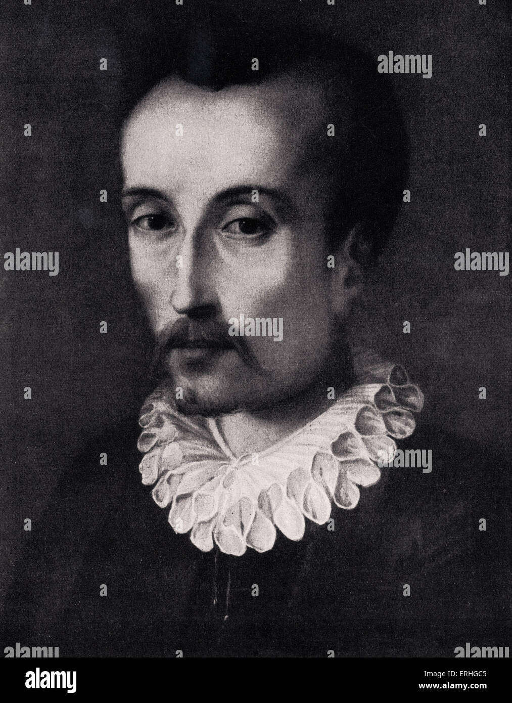 Torquato Tasso. Porträt. Italienischer Dichter der Spätrenaissance 1544-1595. Seine Werke inspirierte viele Komponisten: Monteverdi, Liszt, Stockfoto