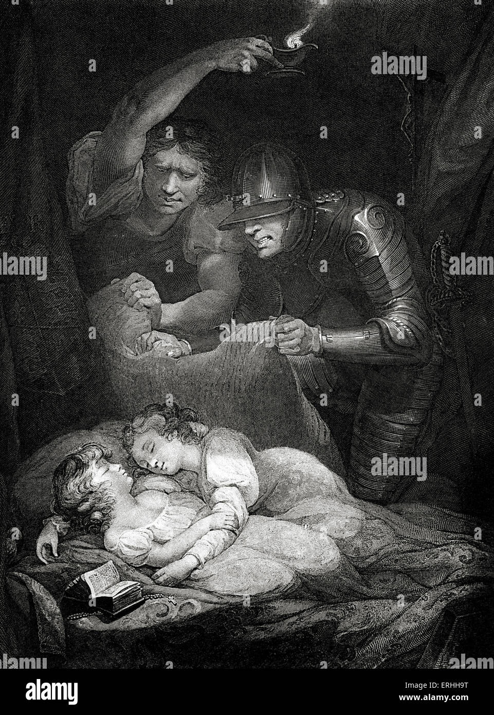 Shakespeares spielen König Richard III - Akt IV, Szene III: die Ermordung der Prinzen im Tower, wie von Tyrrel beschrieben. Englischer Dichter und Dramatiker. 26. April 1564 – 23. April 1616. Künstler: James Northcote. Stecher: Legat. Stockfoto