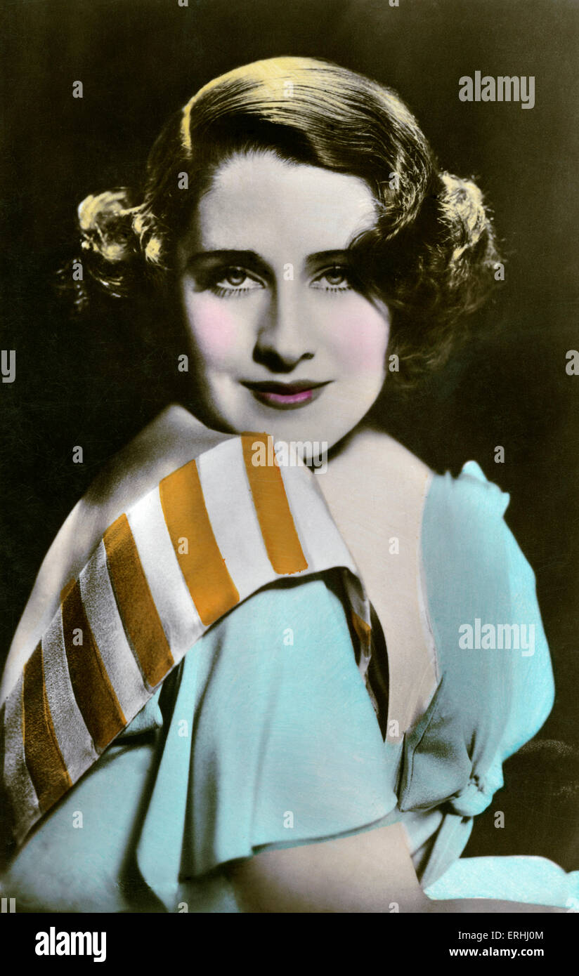 Norma Shearer - Porträt von kanadischer Schauspielerin. Stille Bildschirm Filmstar. 10. August 1902 12. Juni 1983. Stockfoto