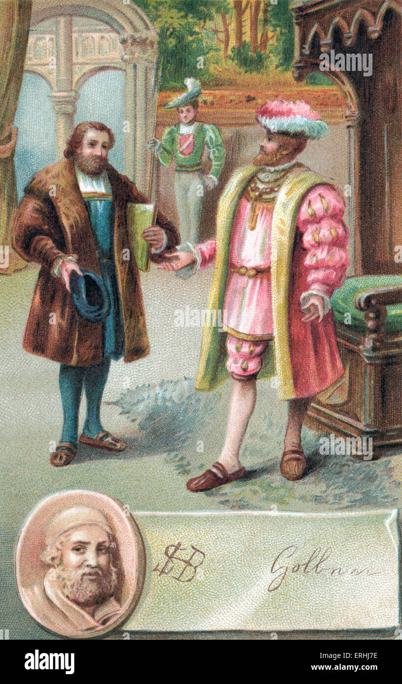 Hans Holbein der jüngere mit König Heinrich VIII. -Porträt der deutschen Renaissance Künstler c. 1497-1543 unterzeichnet Stockfoto