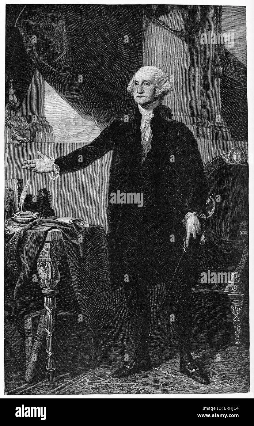 George Washington - Porträt des ersten Präsidenten der Vereinigten Staaten von Amerika und militärischer Führer. Bild von Gilbert Stockfoto