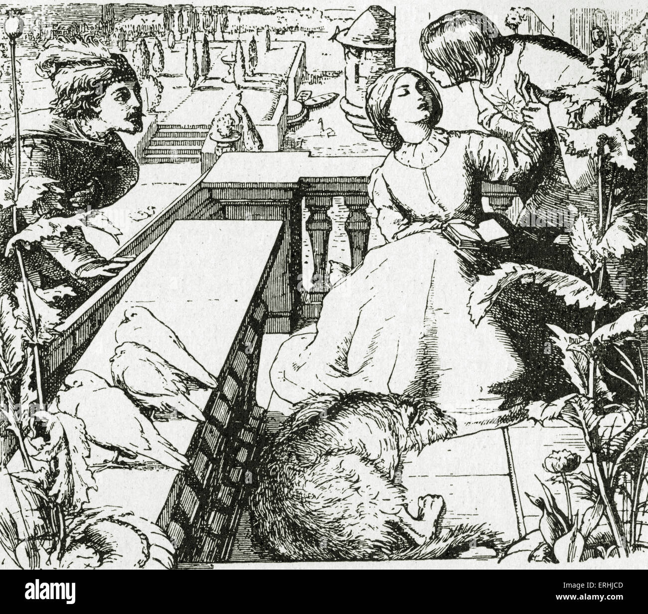 Alfred Lord Tennyson - Illustration für die englischen Dichter-Laureatus Gedicht, "Sleeping Palace", von "der Tag-Traum". Die Seite Stockfoto