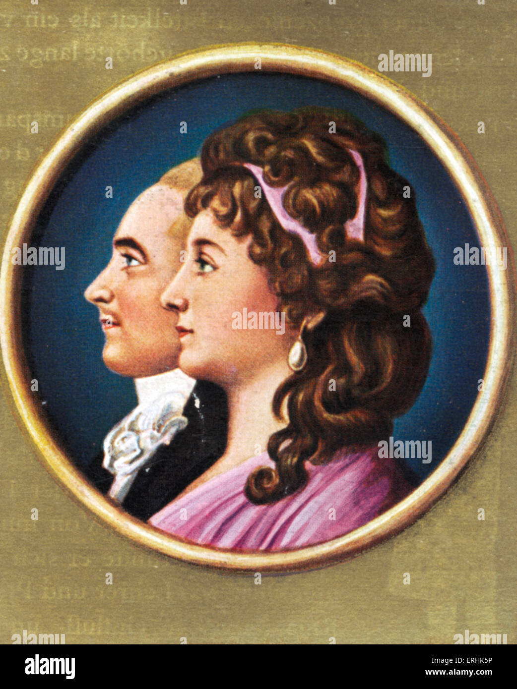 Lili Schonemann und ihr Ehemann. Porträt. Sie war die entfremdeten Liebhaber des deutschen Schriftstellers Johann Wolfgang von Goethe. 1758-1817 Stockfoto