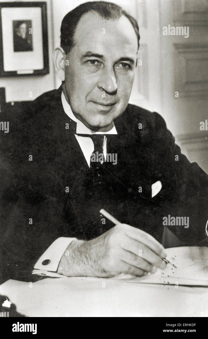 Sir John Anderson - Porträt von schottischer Politiker. Secretary Of State for home Abteilung und Minister für Zuhause Stockfoto