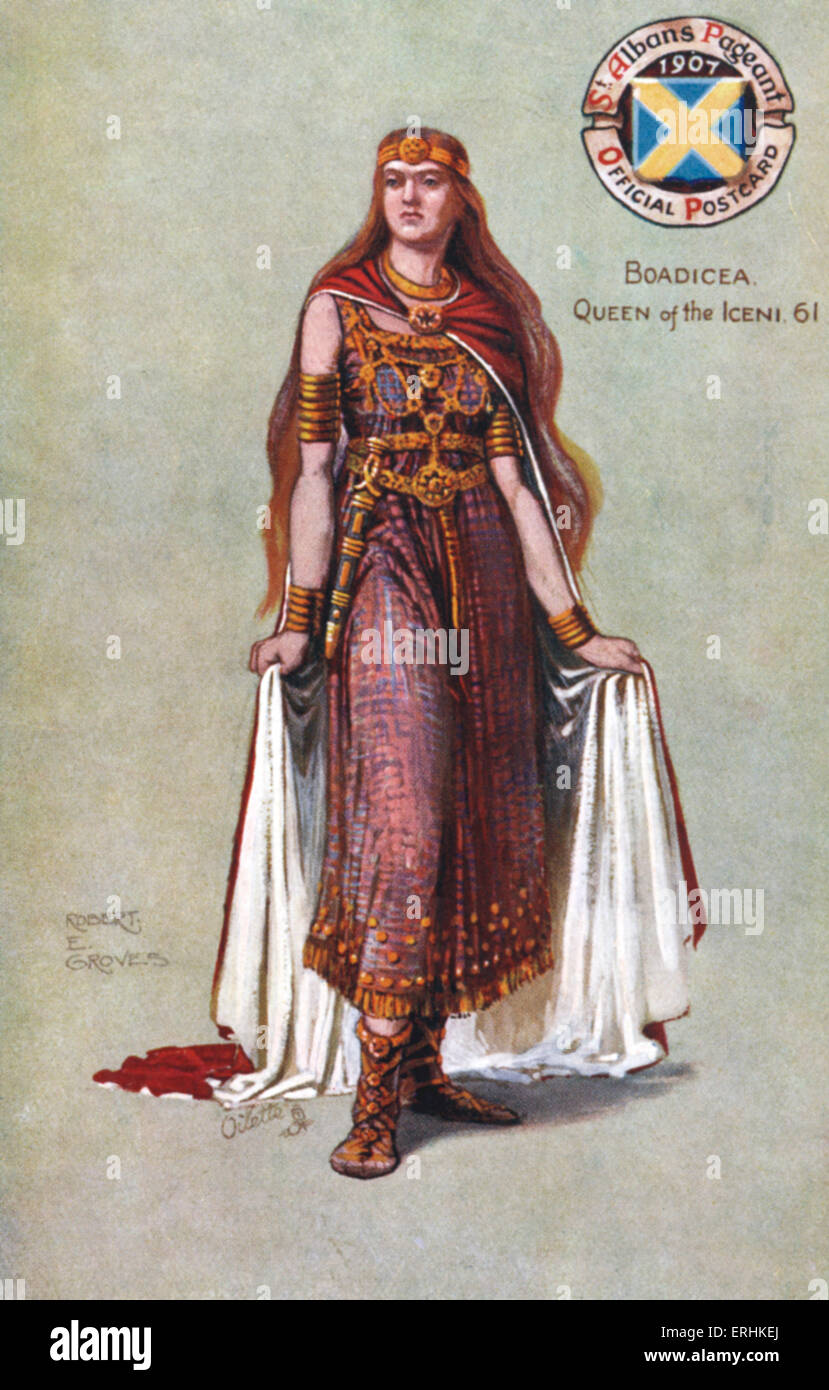 Boadicea (auch Boudicca oder Boadicea), Königin der Icener. (1. Jahrhundert).  Original-Illustration von R.E Groves. 1907 St. Albans Stockfoto