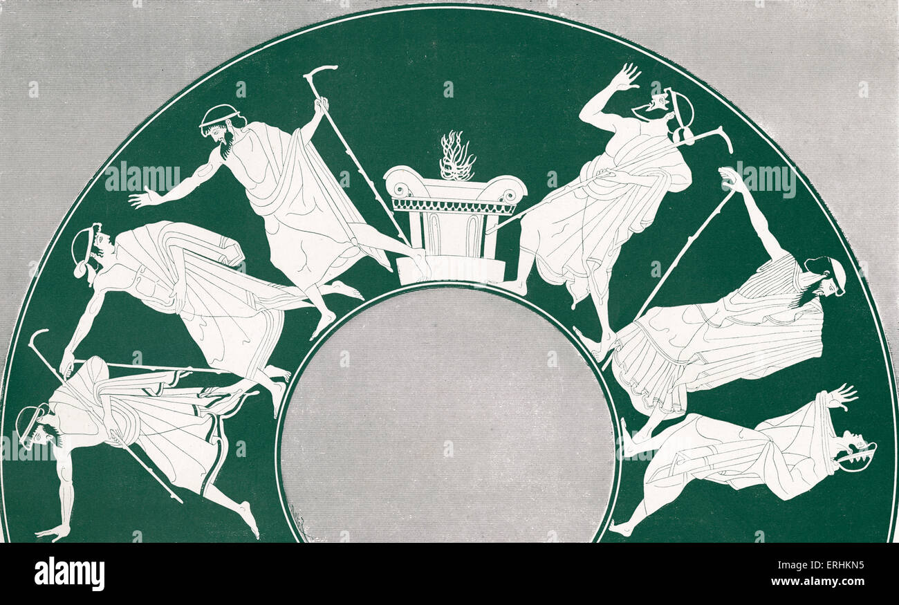 Von Sophokles spielen "Antigone" - den Chor der alten Männer. Sophokles: 495 v. Chr. – 406 v. Chr..  Griechische Mythologie.  Le Théâtre, Dezember Stockfoto