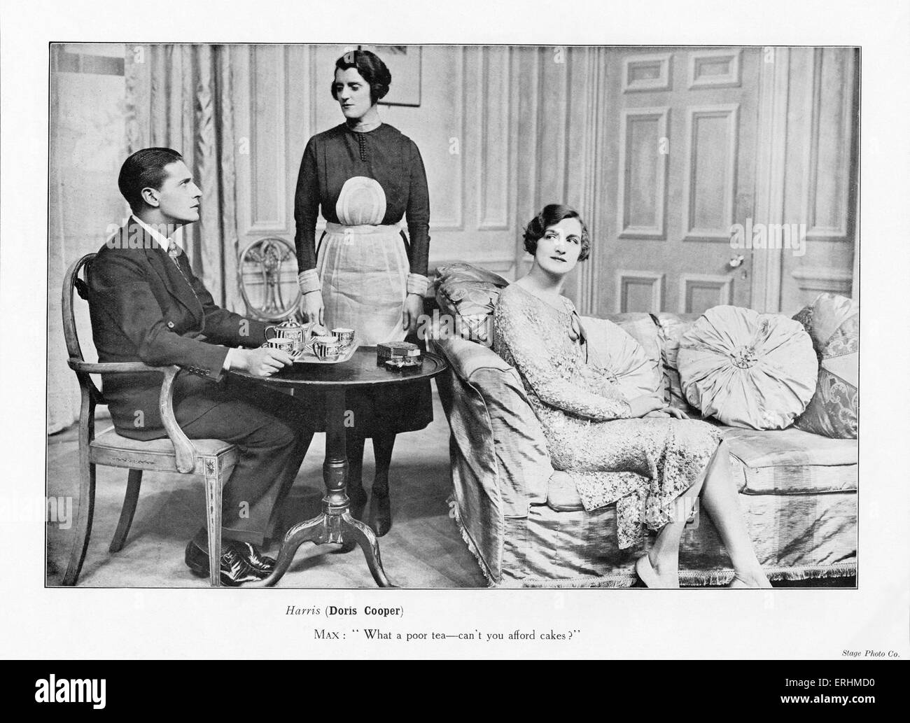 Ivor Novello als "Max Clement", Doris Cooper als "Harris" & Lily Elsie als "Rosine Brown" in dem Stück "The Wahrheit Game". Durchgeführt Stockfoto