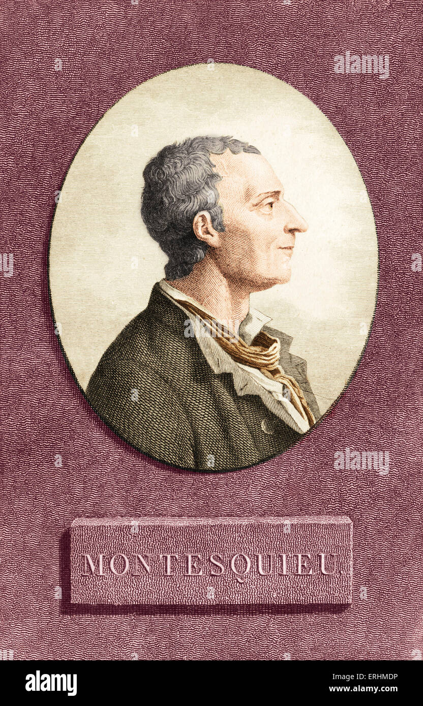 Montesquieu, Charles-Louis de Secondat, Baron De La Brède - Portrait des französischen Philosophen und Juristen 1689-1755. Stockfoto