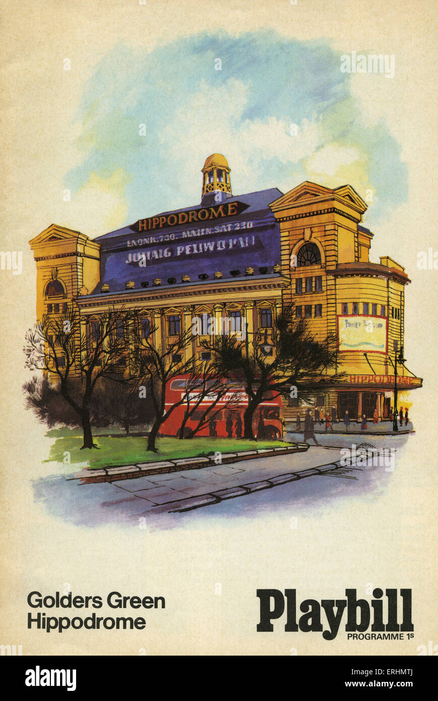 Golders Green Hippodrom auf Programm Cover. C.1967. Programm "Programmheft". Stockfoto