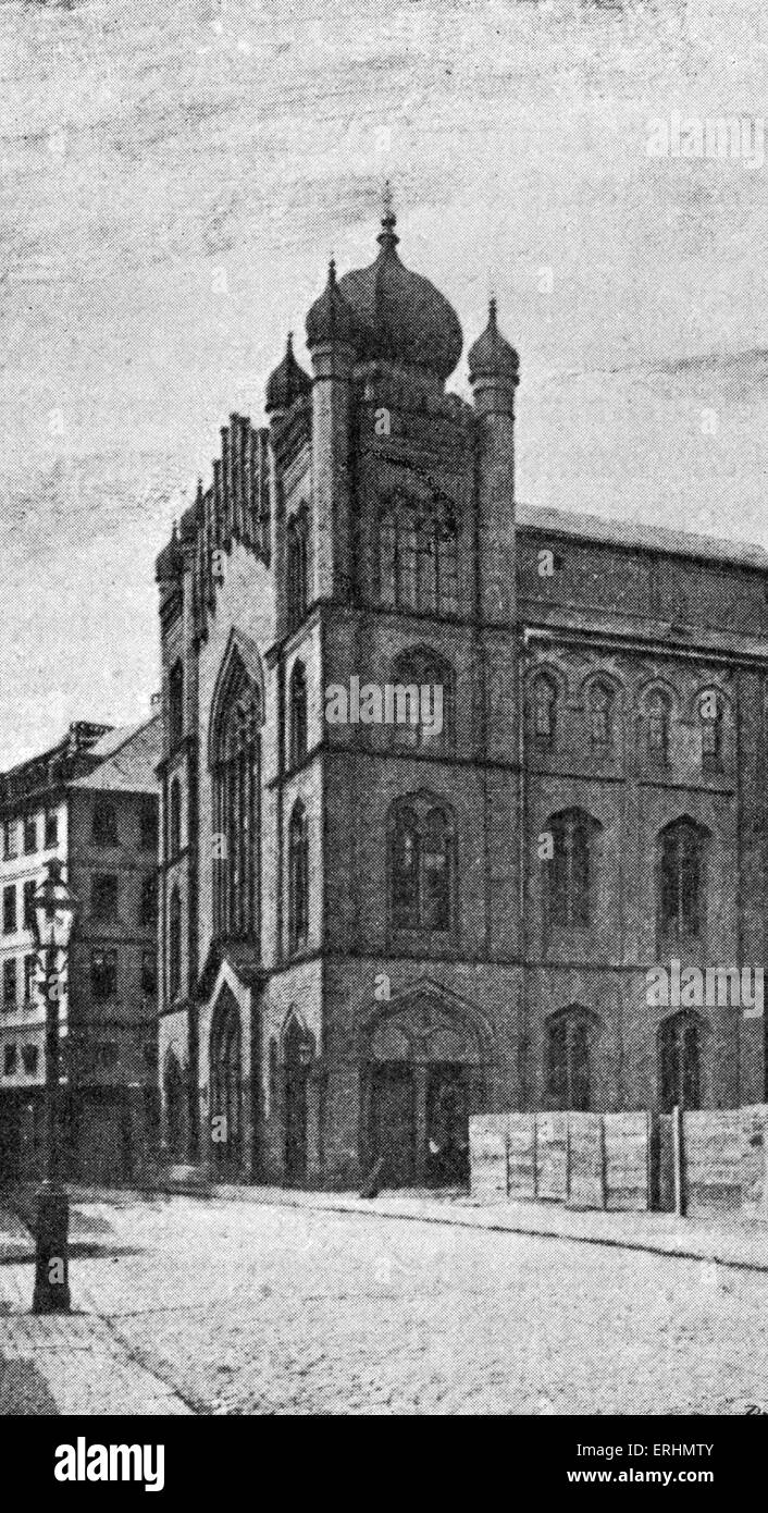 Synagoge während Schawuot (Wochenfest) von 'Jüdisches Ceremoniell' von Kirchner, veröffentlicht Nürnberg 1734. Stockfoto