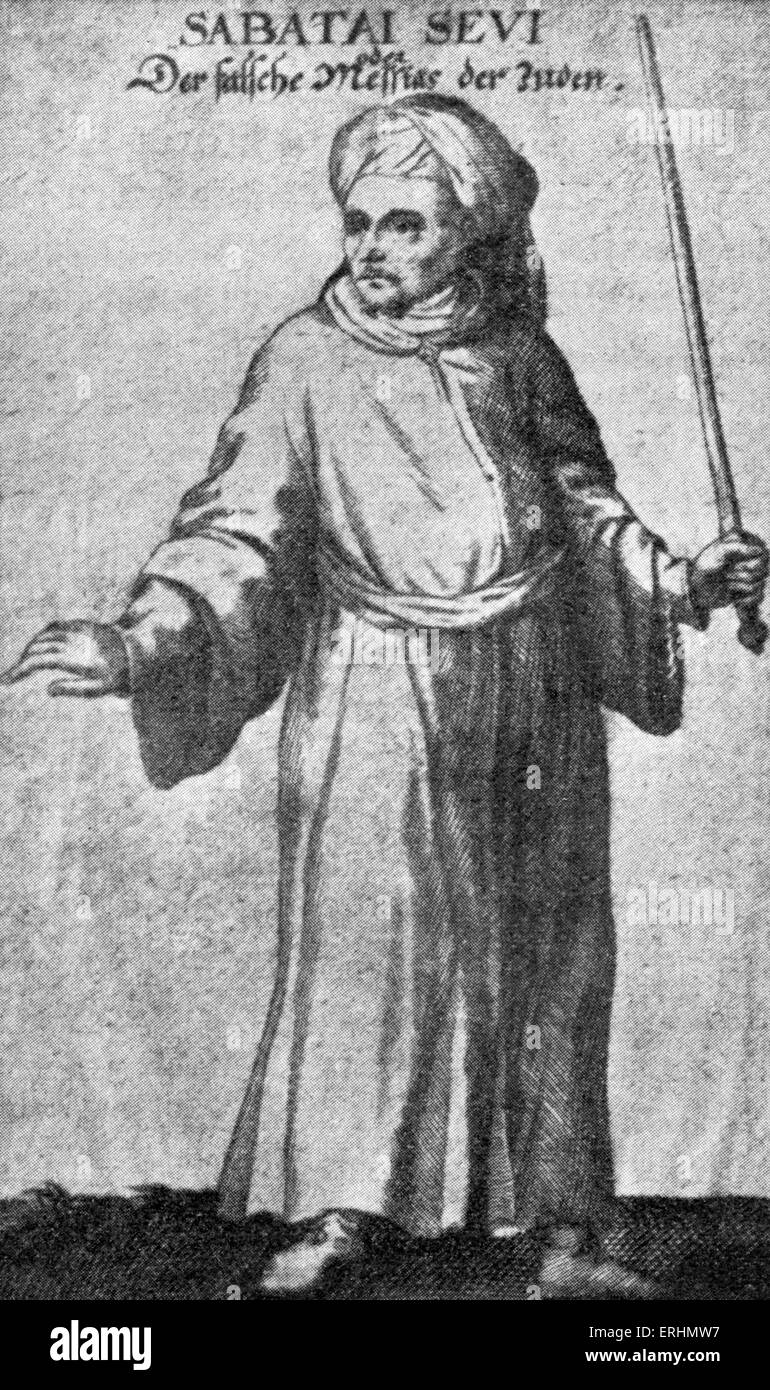 Shabbetai Tzvi - der falsche Messias ST: 22. Juli 1626 - möglicherweise 30. September 1676. Jüdische Rabbiner und Kabbalist, die behauptete, zu sein Stockfoto