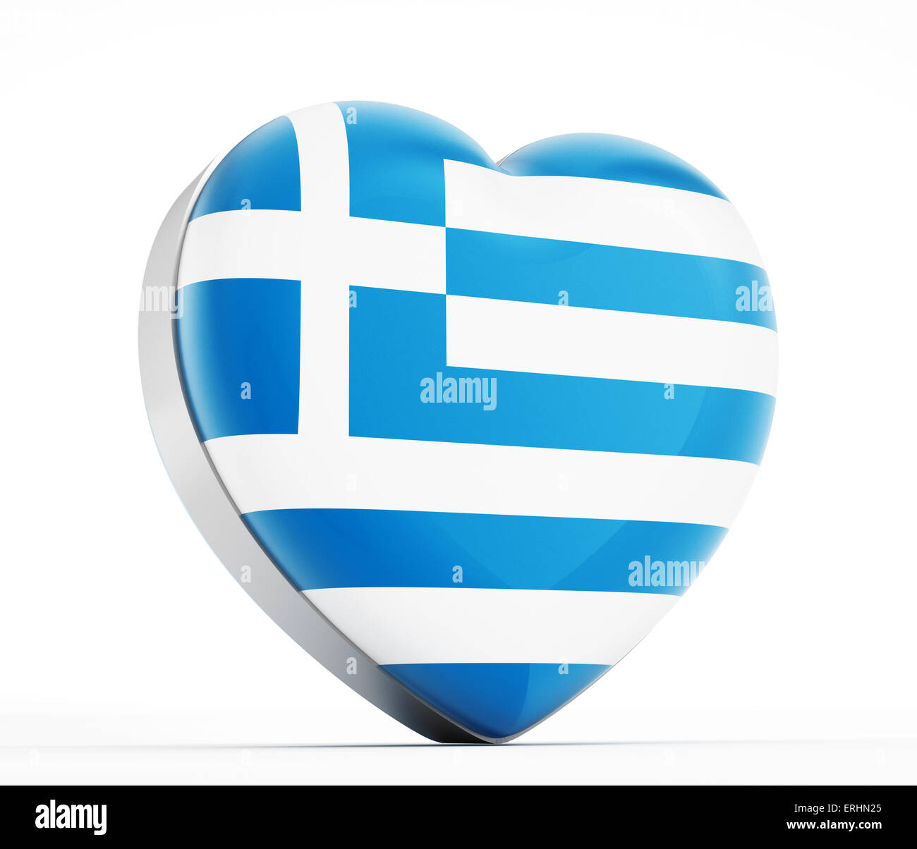Ich liebe Griechenland griechische Flagge in Herzform Stockfotografie