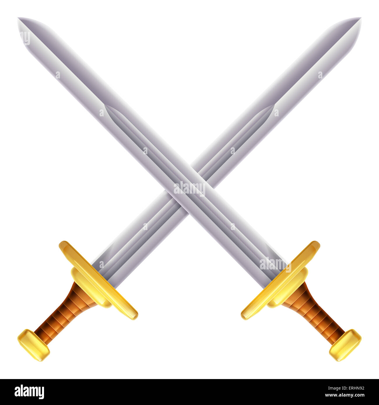 Ein Beispiel für ein paar gekreuzte Schwerter Stockfoto