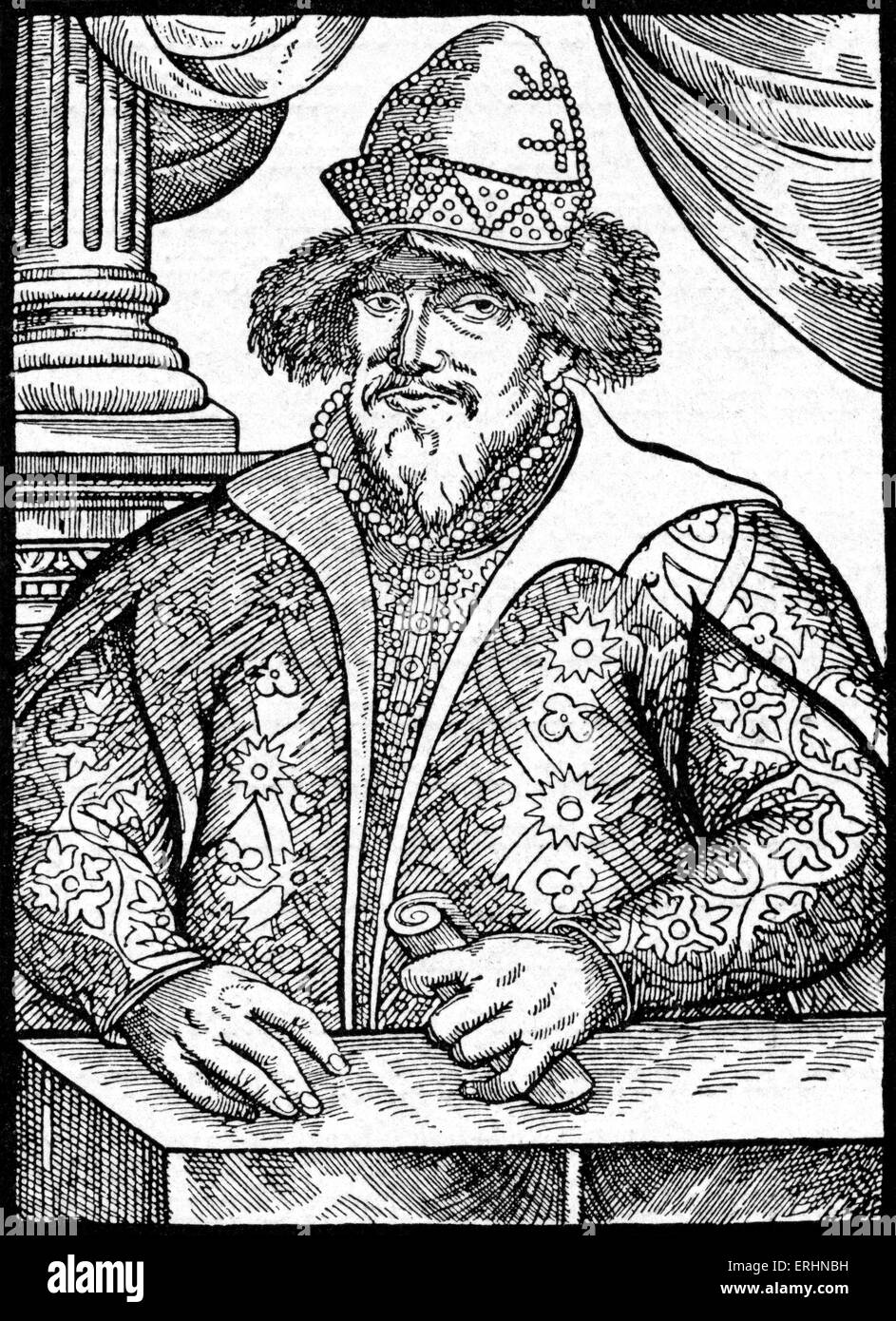 Iwan der schreckliche - Porträt des russischen Zaren / Zar. Ivan IV von Rußland: 25 August 1530-18 März 1584.   Der erste Herrscher Stockfoto
