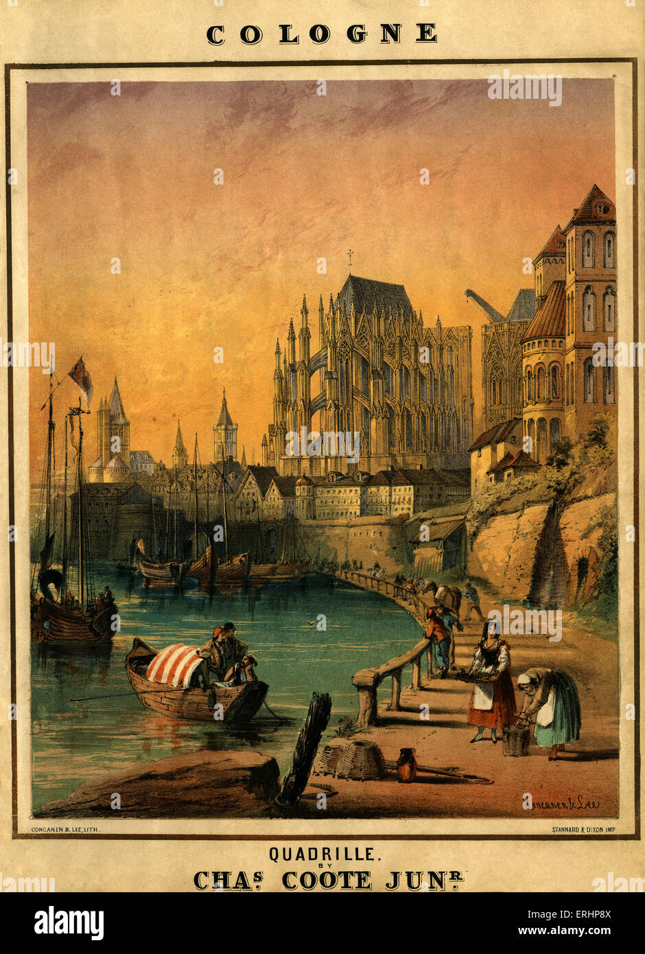 Köln-Illustration auf Partitur Cover für Quadrille von Charles Coote Junior. Lithographie von Concanen (Alfred) und Lee. Veröffentlicht Stockfoto