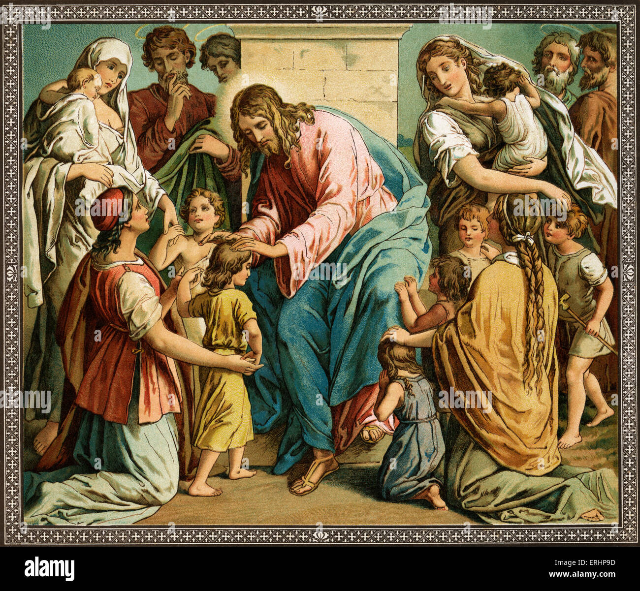 Jesus segnet Kinder - aus dem Leben unseres Herrn, herausgegeben von der Gesellschaft für Förderung von Christian Knowledge, London Stockfoto