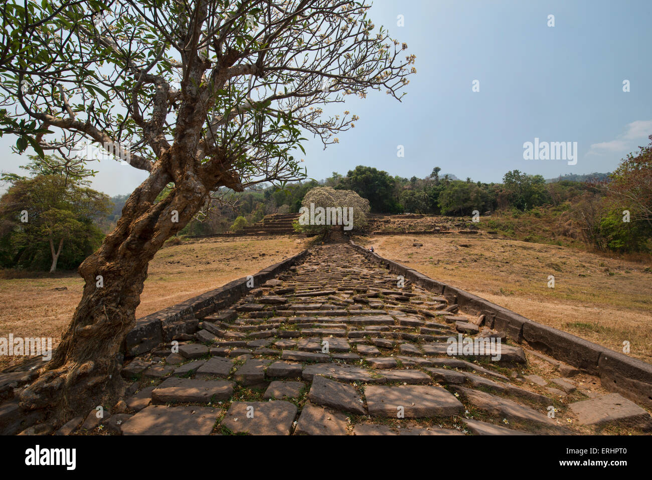 Atmosphärischen Ruinen von Vat Phou (Wat Phu) in Champasak, Laos Stockfoto