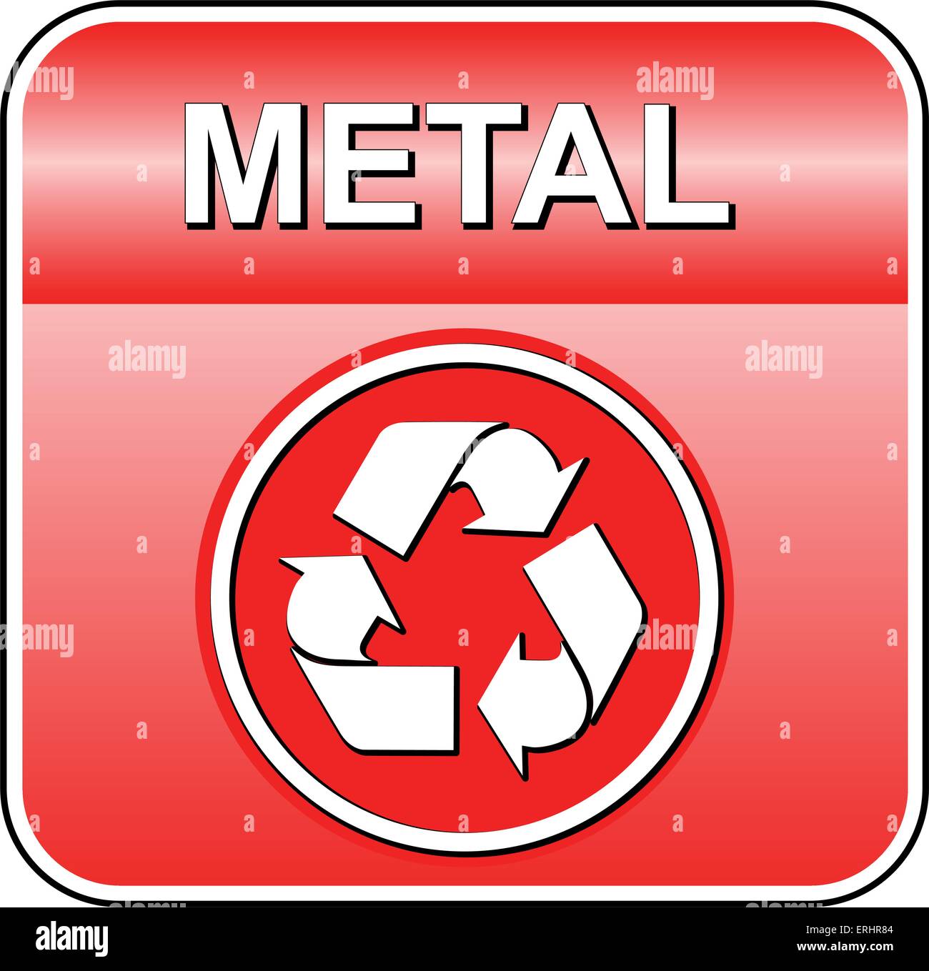 Vektor-Illustration aus Metall Recycling-Symbol auf weißem Hintergrund Stock Vektor