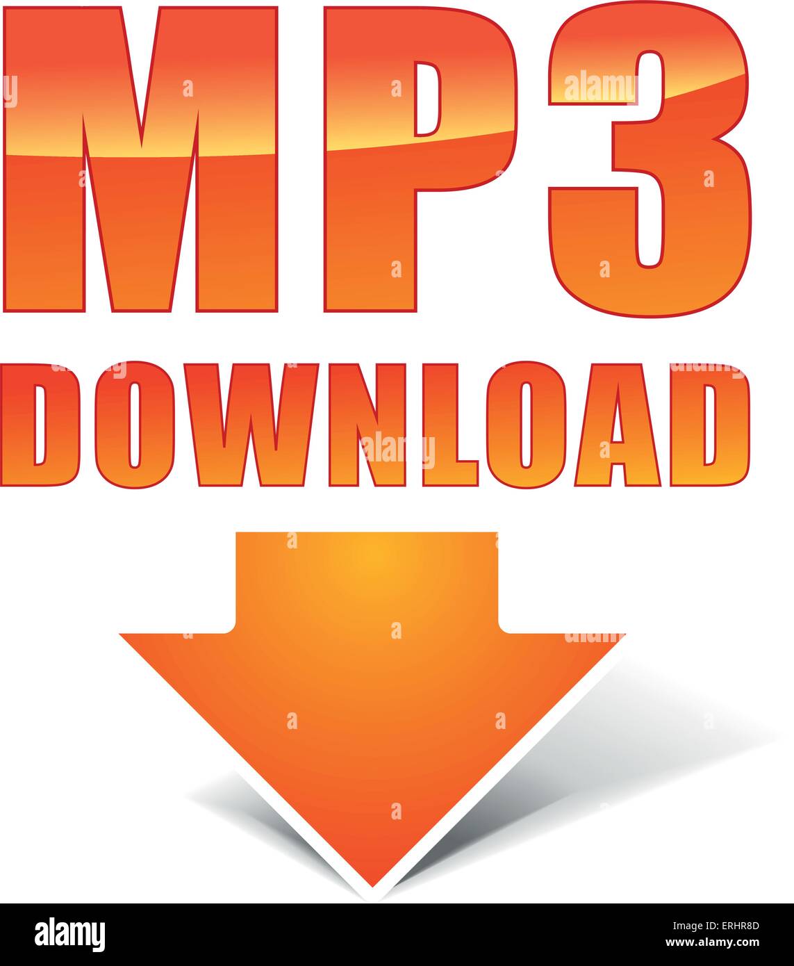 Vektor-Illustration von orange mp3-Download-Symbol Stock Vektor