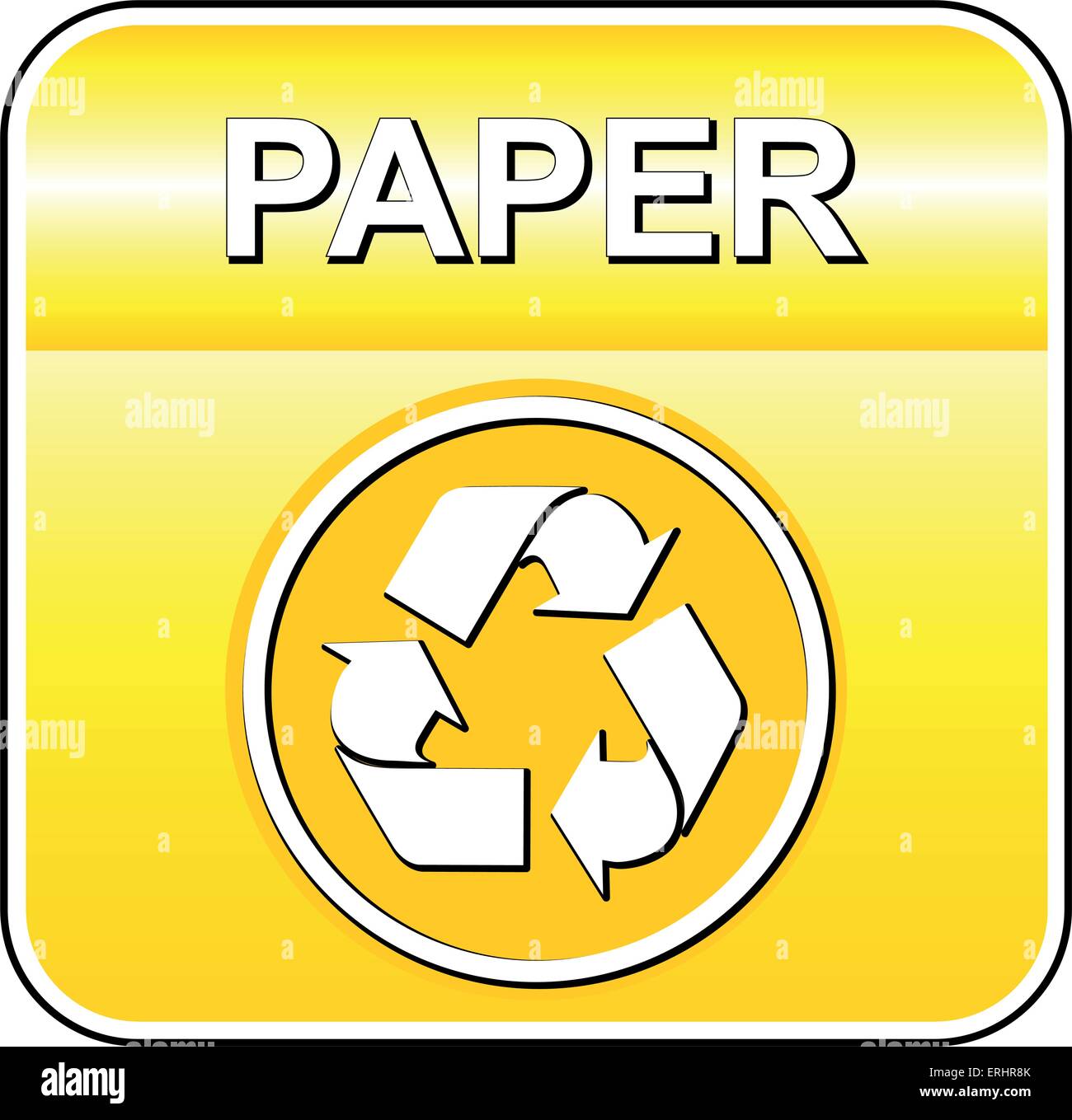 Vektor-Illustration Papier Recycling-Symbol auf weißem Hintergrund Stock Vektor