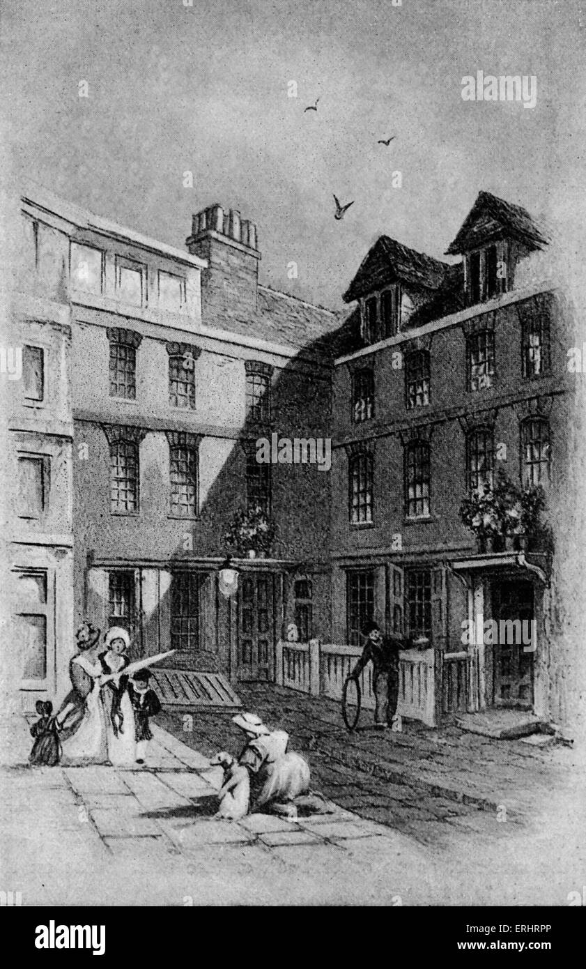 Samuel Haus - Johnson Court, Fleet Street.   Er lebte hier von 1765 bis 1776. Englische Essayist, Biograf, Stockfoto