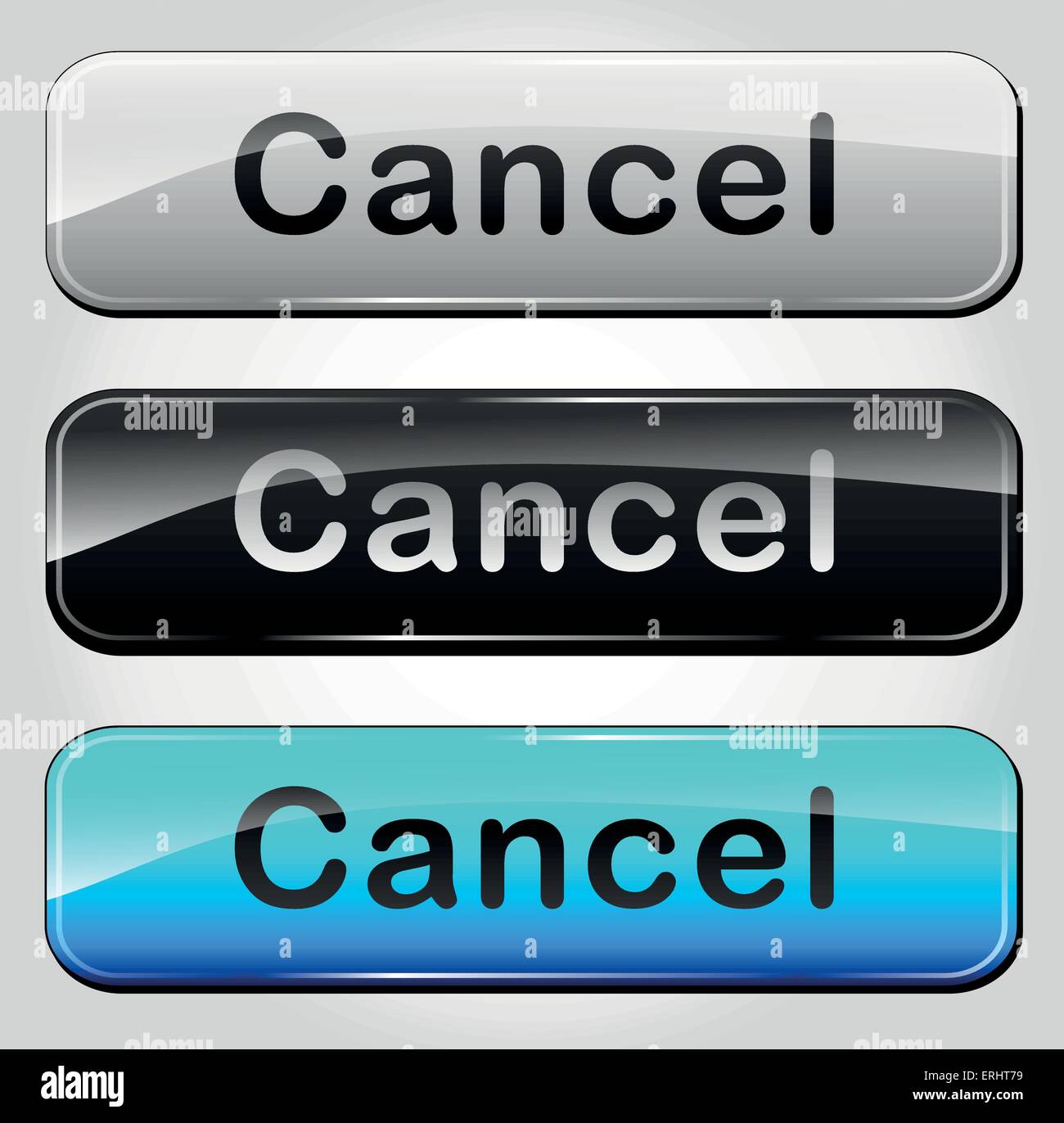 Vektor-Illustration der abbrechen-Buttons auf weißem Hintergrund Stock Vektor