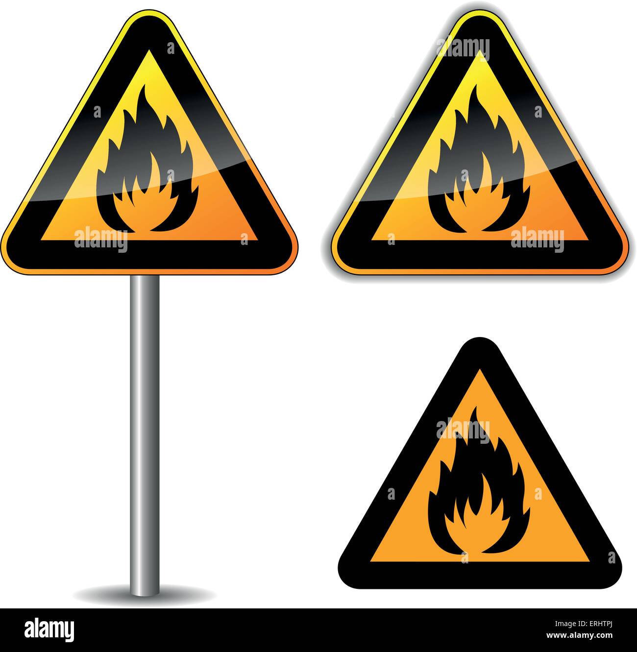 Vektor-Illustration von brennbaren Zeichen auf weißem Hintergrund Stock Vektor