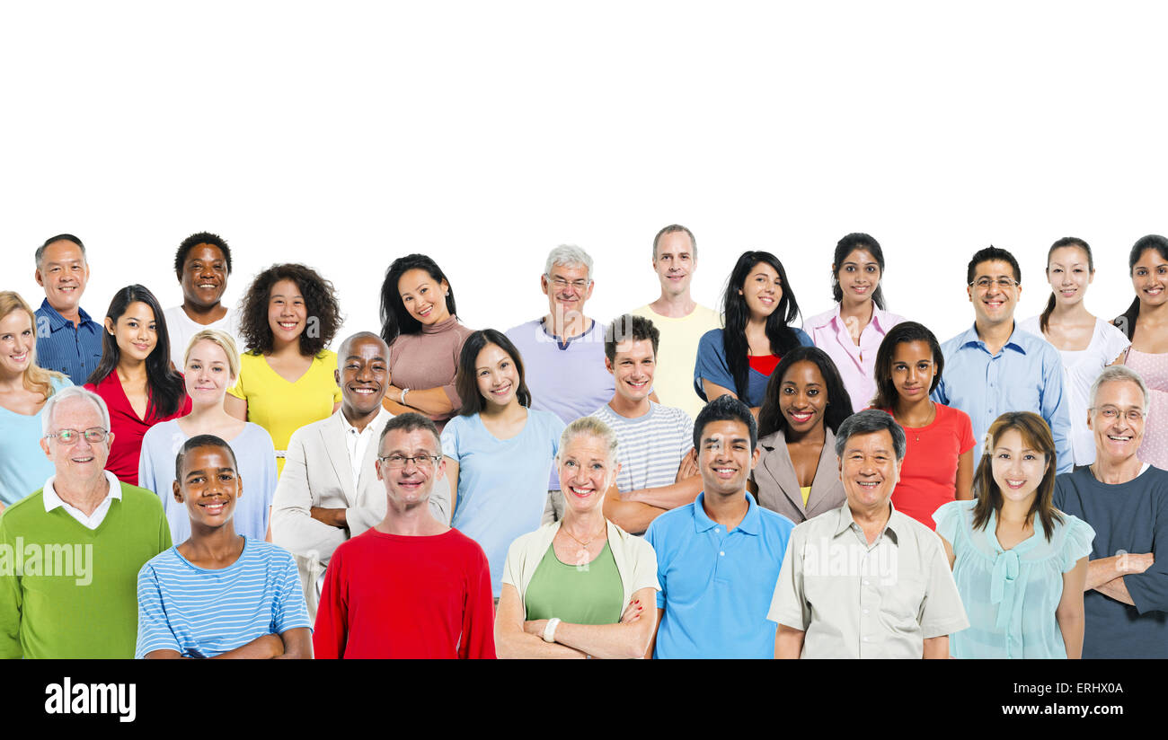 Gemischte Gruppe von Menschen Stockfoto