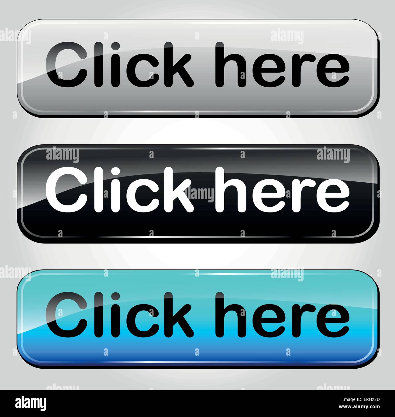 Vektor-Illustration hier Web-buttons Stock Vektor