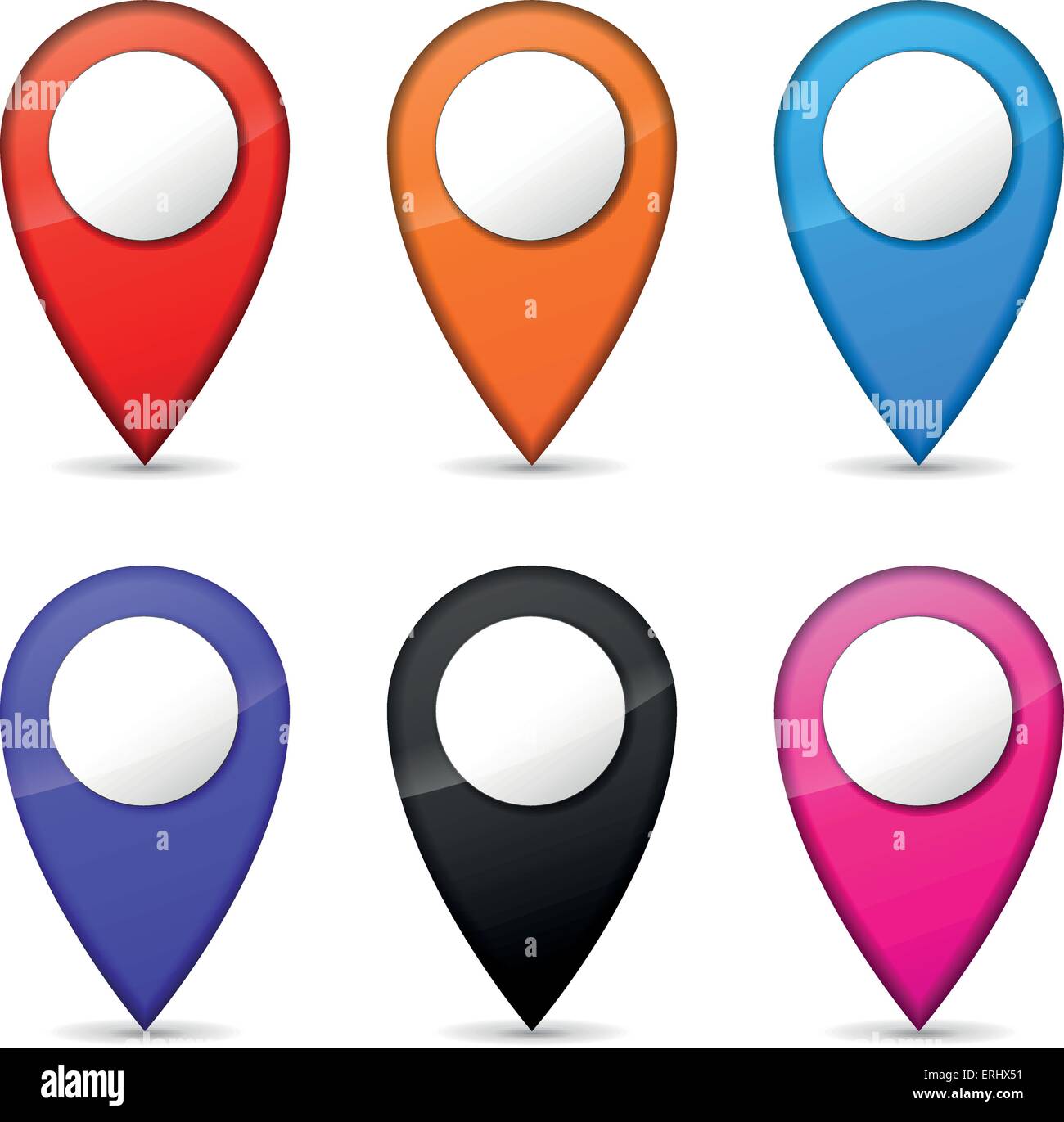 Vektor-Illustration von GPS-Icons auf weißem Hintergrund Stock Vektor