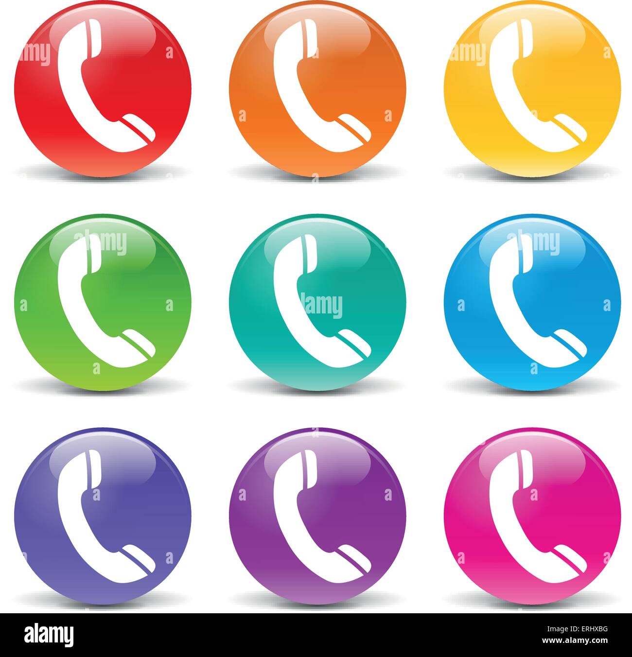 Vektor-Illustration des Telefons stellen Icons auf weißem Hintergrund Stock Vektor