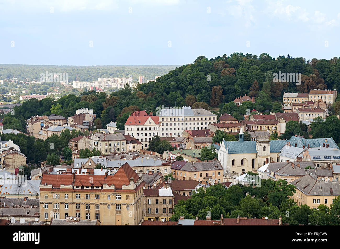 Landschaft der Stadt Lemberg in der Ukraine Stockfoto