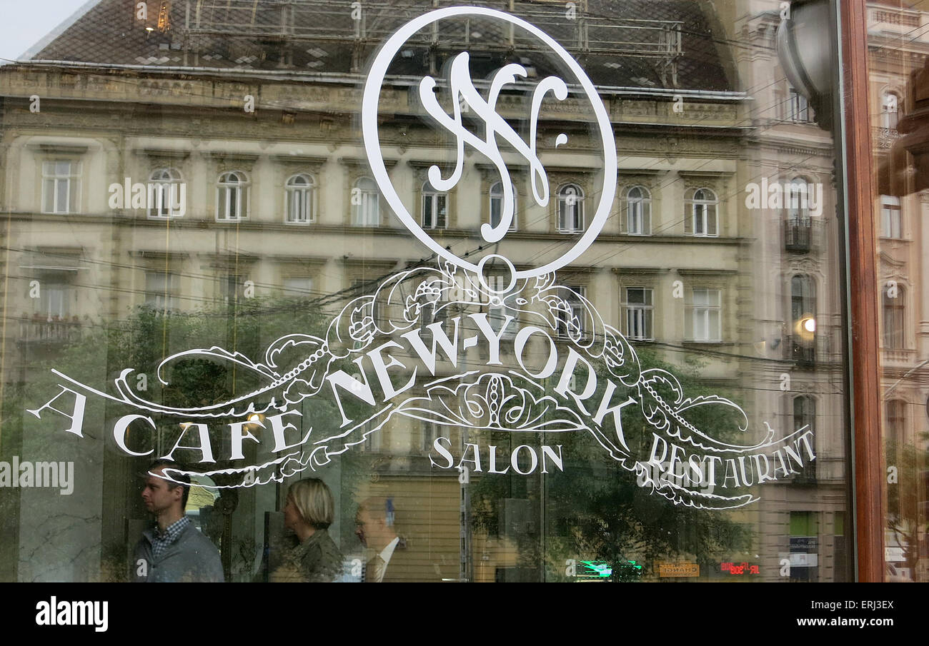 Das New York Café Restaurant Budapest Ungarn Stockfoto