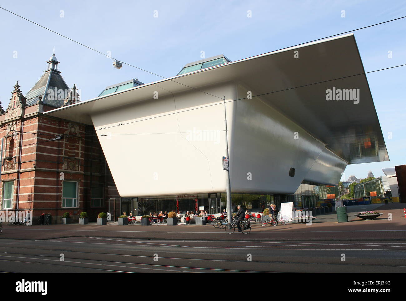 Stedelijk Museum Amsterdam, Museum für moderne Kunst, zeitgenössische Kunst und Design, moderne neue Anhang bei Van Baerlestraat Stockfoto