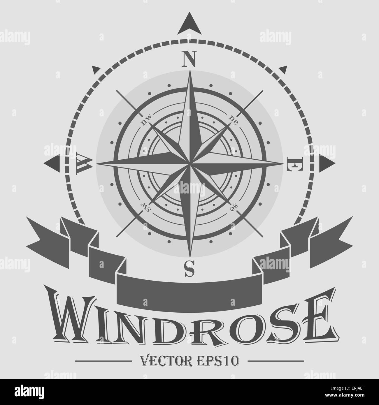 Firmenlogo mit Windrose. Vektor-Illustration. Stock Vektor