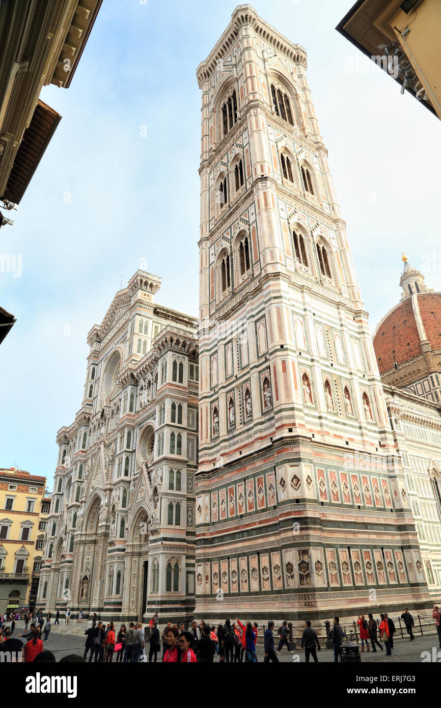 Glockenturm Campanile der Duomo di Firenze, Kathedrale Santa Maria del Fiore, Florenz Stockfoto