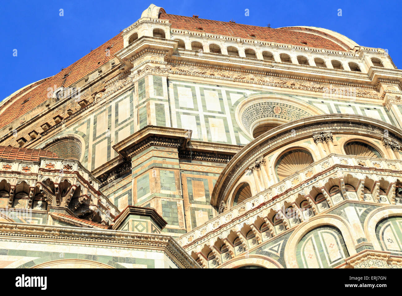 Dach-Detail von der Kathedrale Santa Maria del Fiore, Florenz Stockfoto