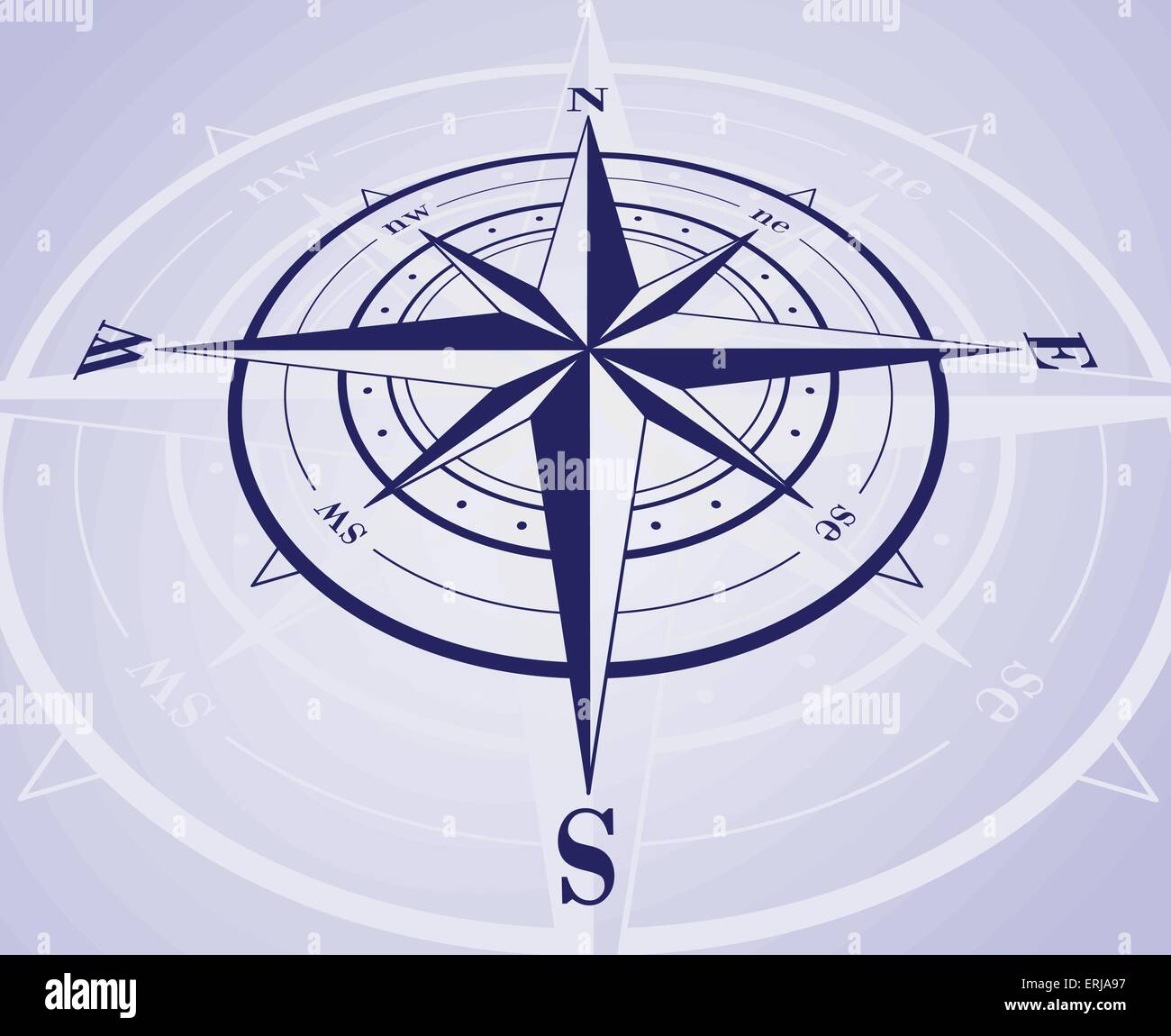 Windrose mit Reflexion. Vektor-Illustration EPS8. Stock Vektor