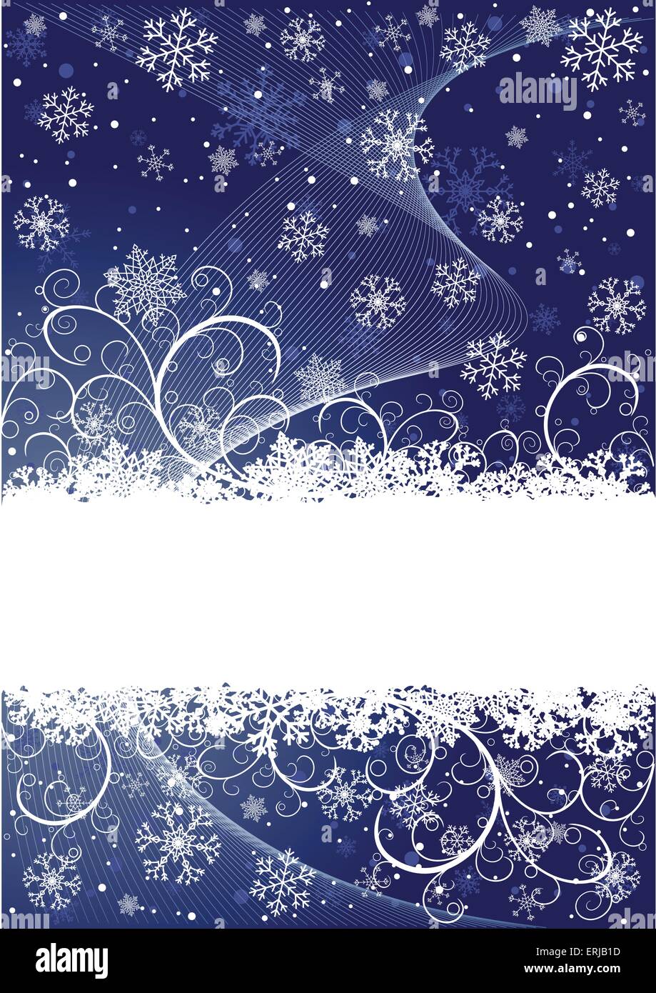 Abstrakte Weihnachten Hintergrund mit Schneeflocken und Platz für text Stock Vektor
