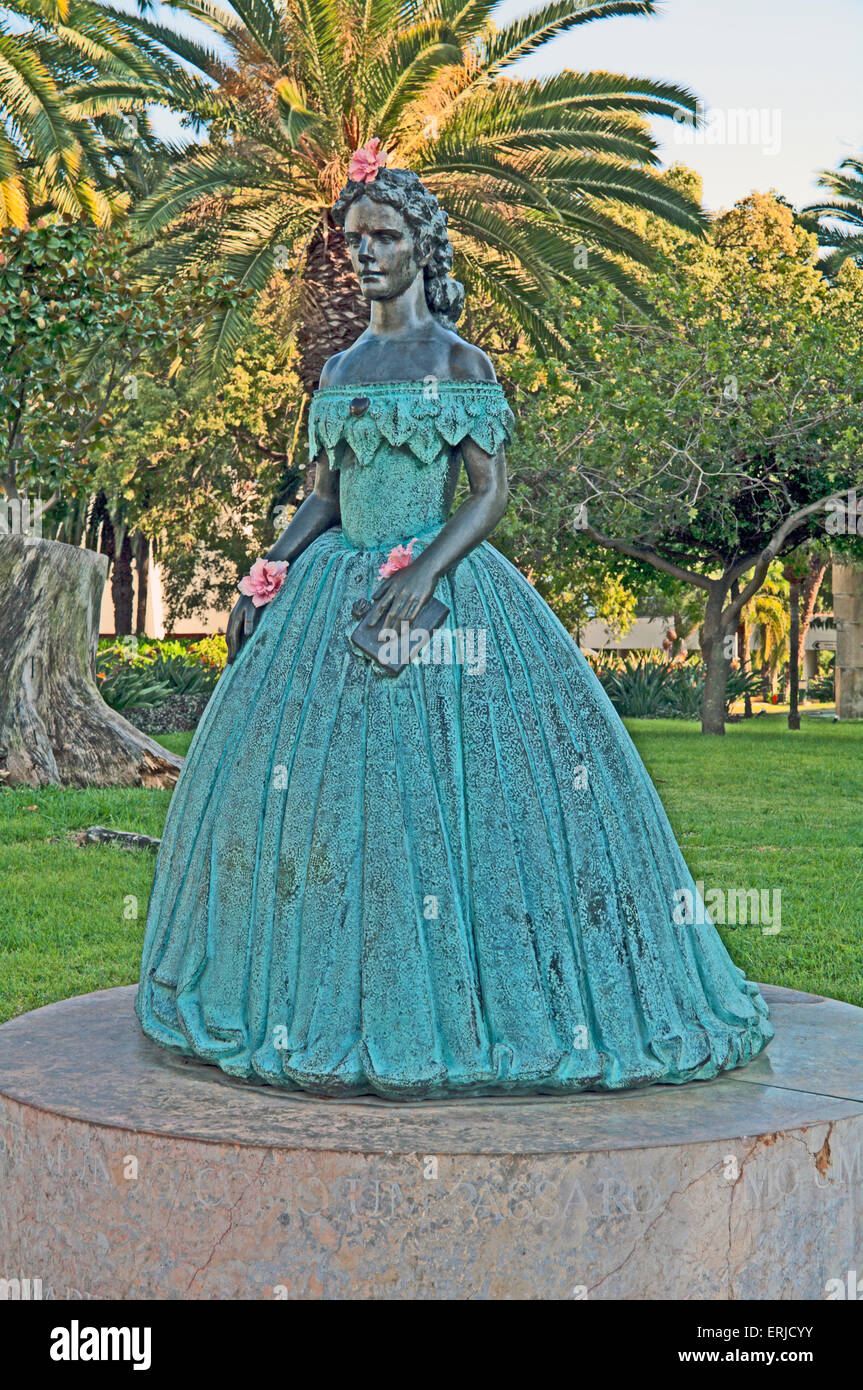 Sissi, Elisabeth von Österreich Statue, Funchal, Madeira, Portugal, im Casino-Garten Stockfoto