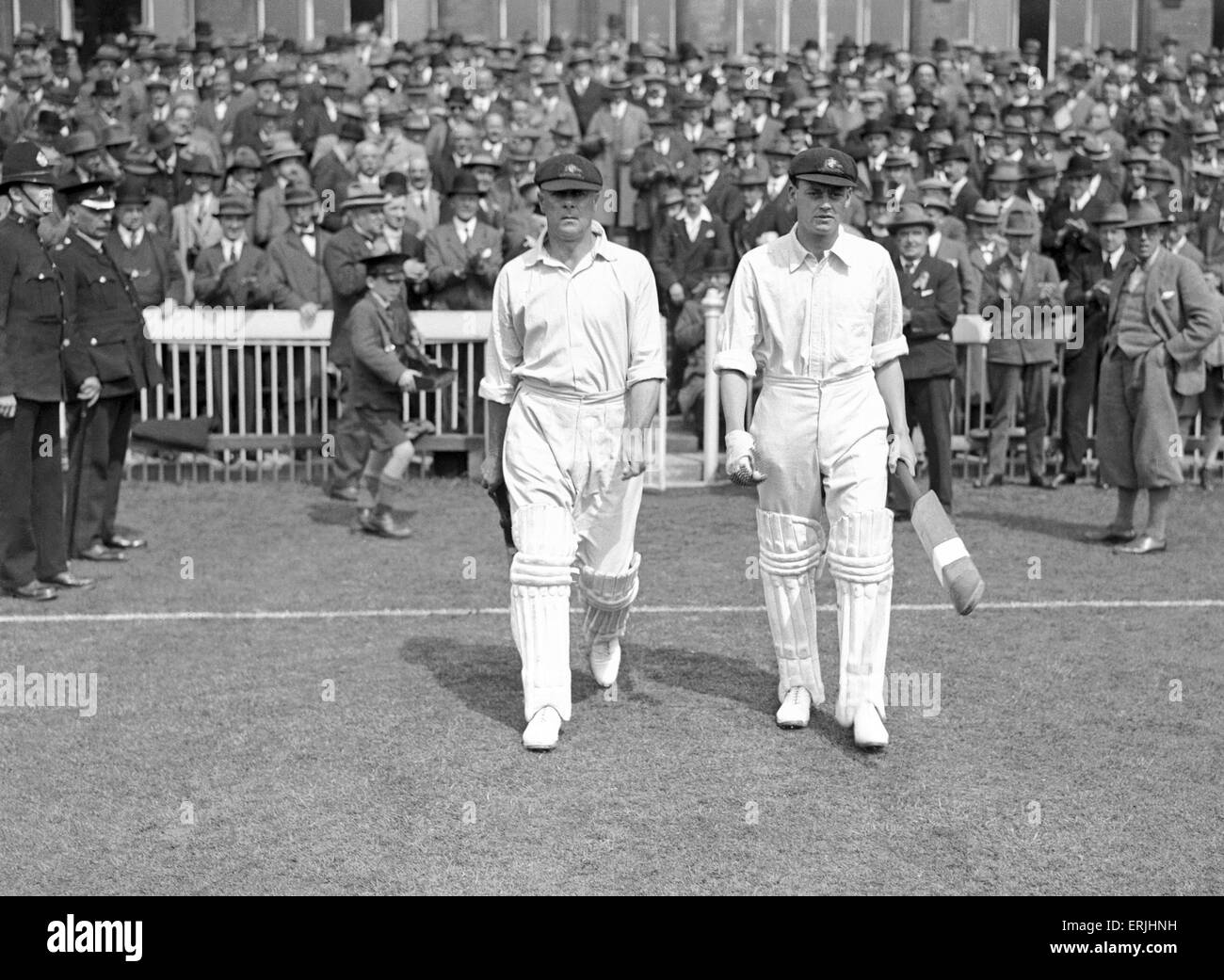 Australien-Tour von Großbritannien für die Asche. England V Australien 4. Testspiel im Old Trafford. Australische Kricketspieler Warren Bardsley und Bill Woodfull. 27. Juli 1926. Stockfoto