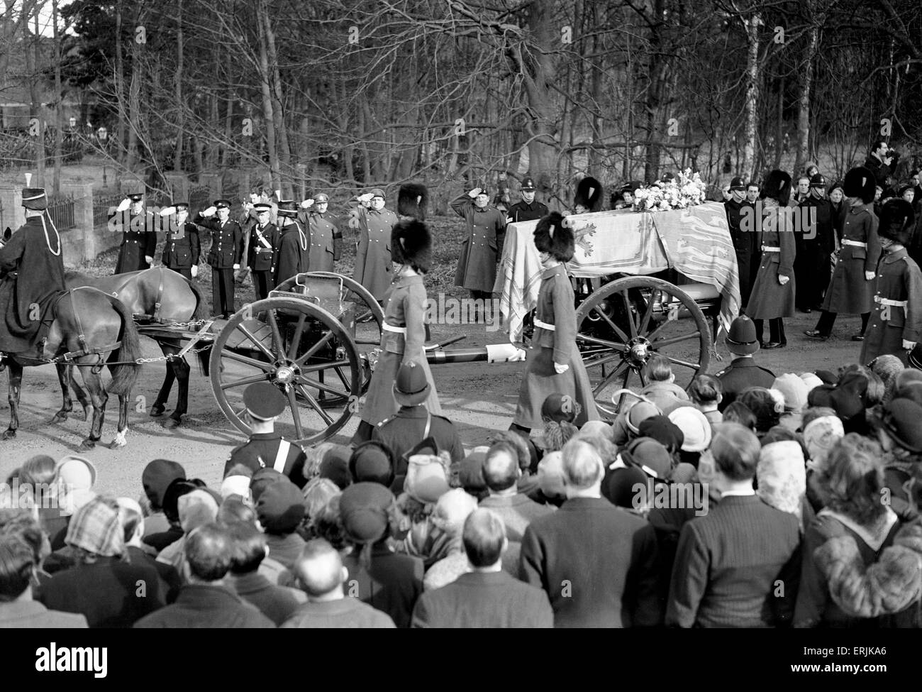 Trauerzug des Königs George VI. 16. Februar 1952. Stockfoto