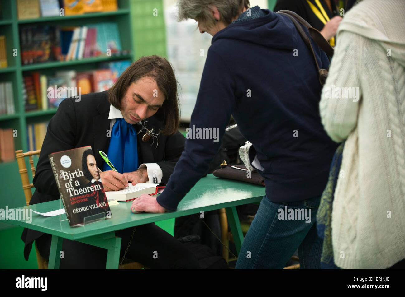 Cedric Villani französische Mathematiker Autor Signierstunde anlässlich Hay Festival 2015 Stockfoto