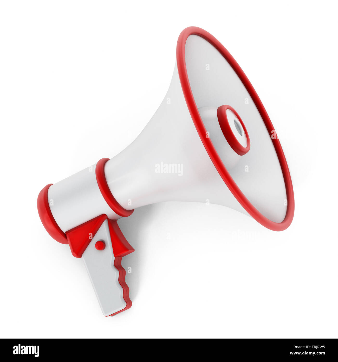 Megaphone isoliert auf weißem Hintergrund. Stockfoto