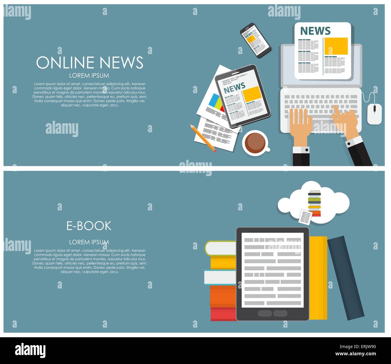 Moderne Wohnung Design Banner für Ihre Business-Vektor-Illustration Stock Vektor