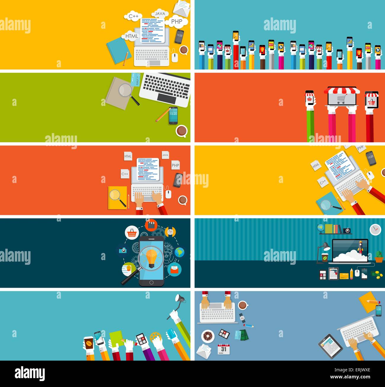 Moderne Wohnung Design Banner für Ihre Business-Vektor-Illustration Stock Vektor